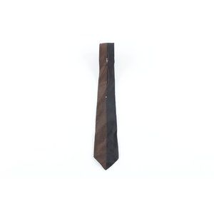 Vintage 50s 60s Macys Color Block Geometric Neck Tie Dress Tie Wedding Brown